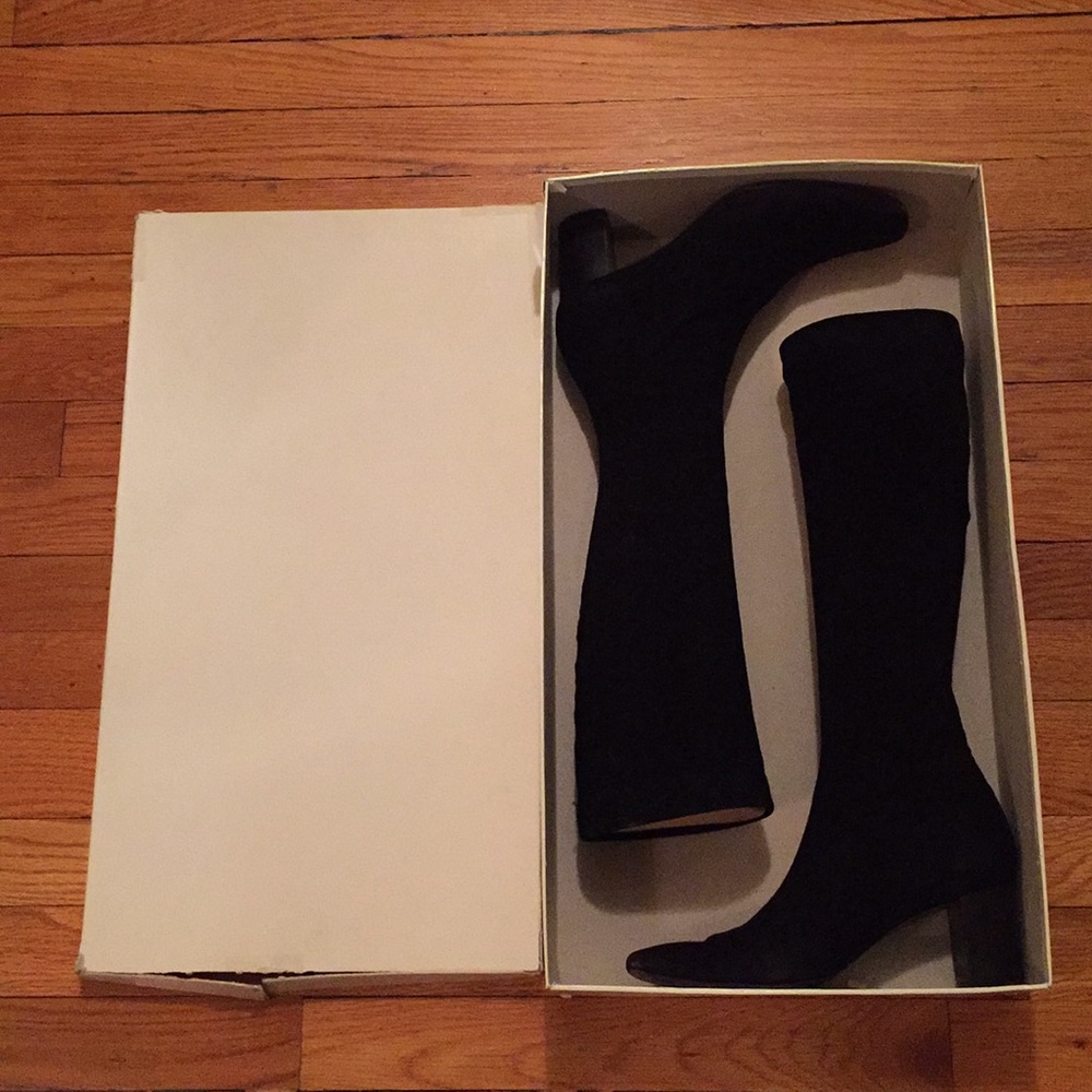 Black suede boots